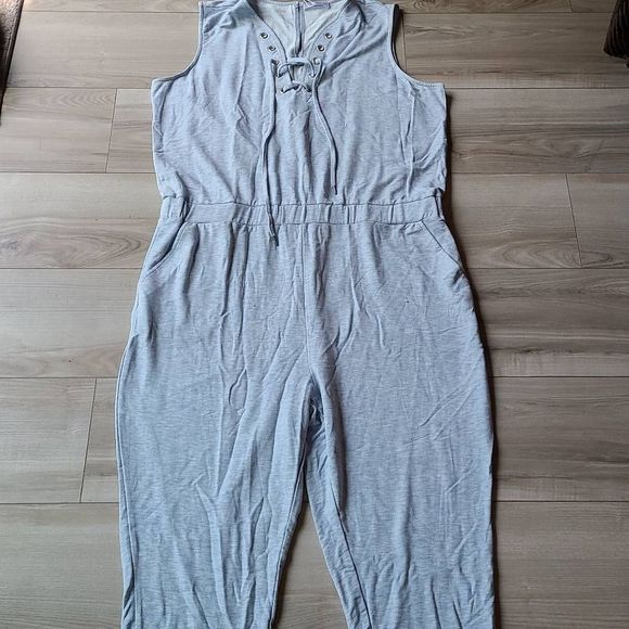 BLUE Orchid NEW Women's One Piece Sleeveless Romper with Pockets sz 1x Heather… - Picture 6 of 9